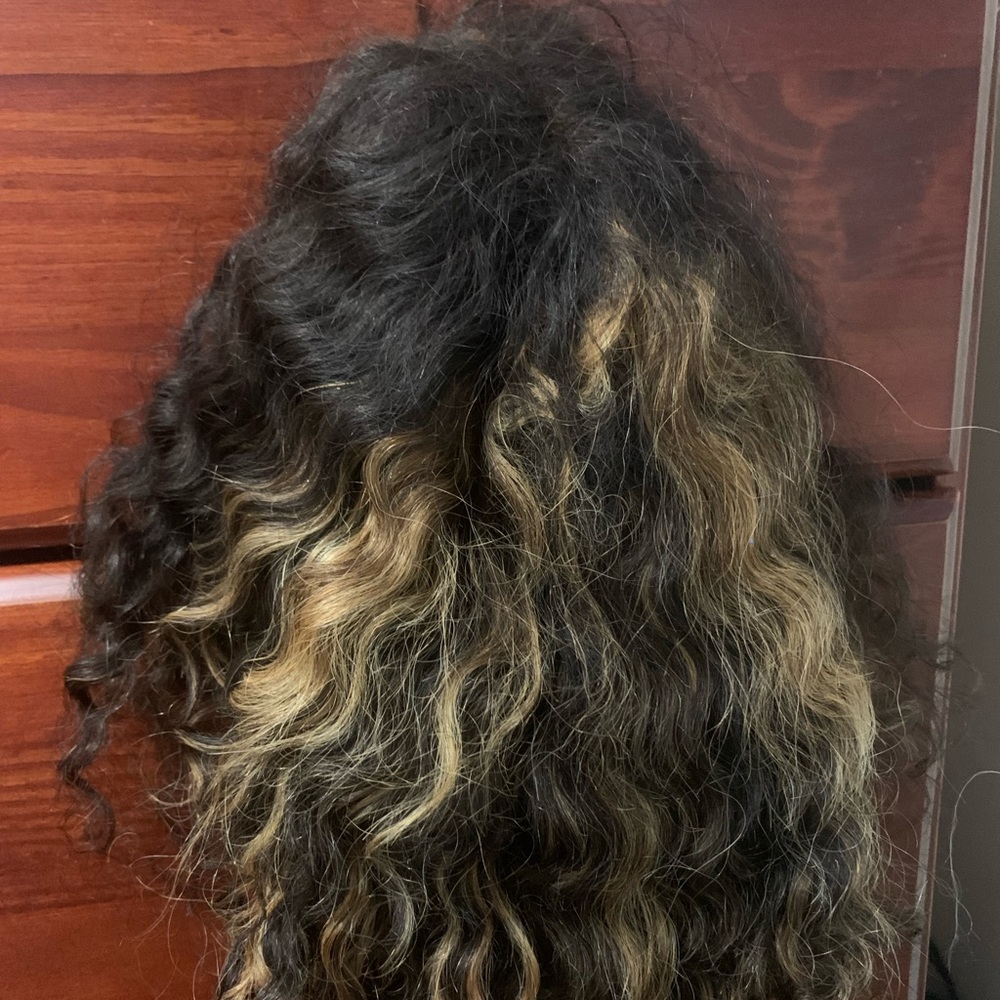 High lighted lace human wig